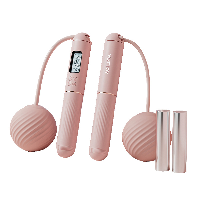 yottoy无绳跳绳 成人儿童智能计数运动健身训练专业负重跳绳  单位：件 落樱粉